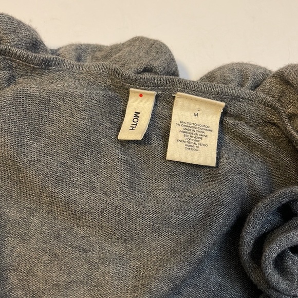 Anthropologie Moth Grey Ruffle Front Cardigan - Women’s Size Medium - Picture 7 of 8